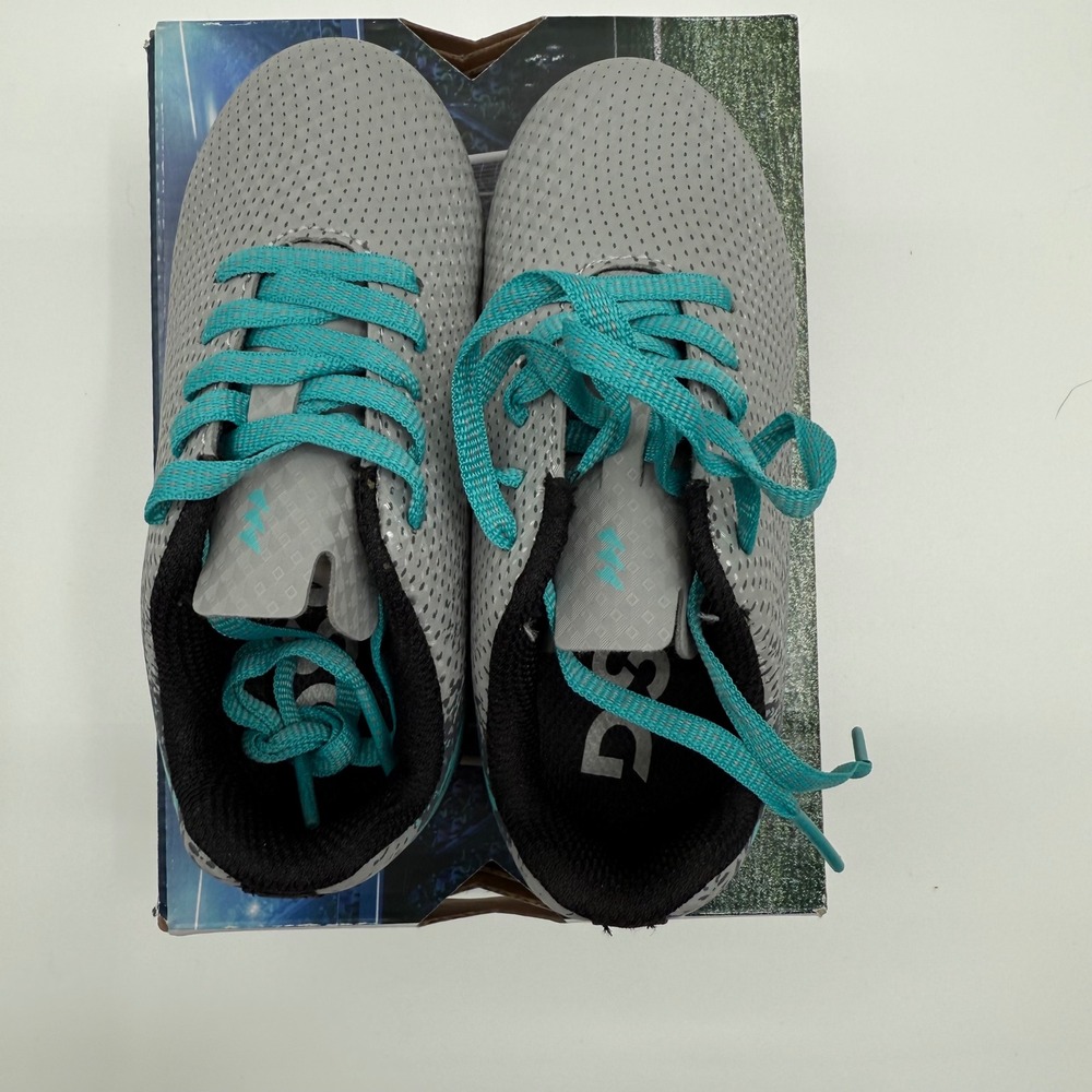 DSG Speed Viper Soccer Cleats Youth Size 8K Grey Teal‎ Turf Athletic Shoes